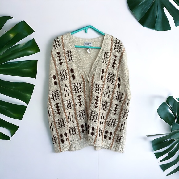Koret Sweaters - Koret Women's 3XL Embroidered Floral Multicolor Sweater Vest macrame Style